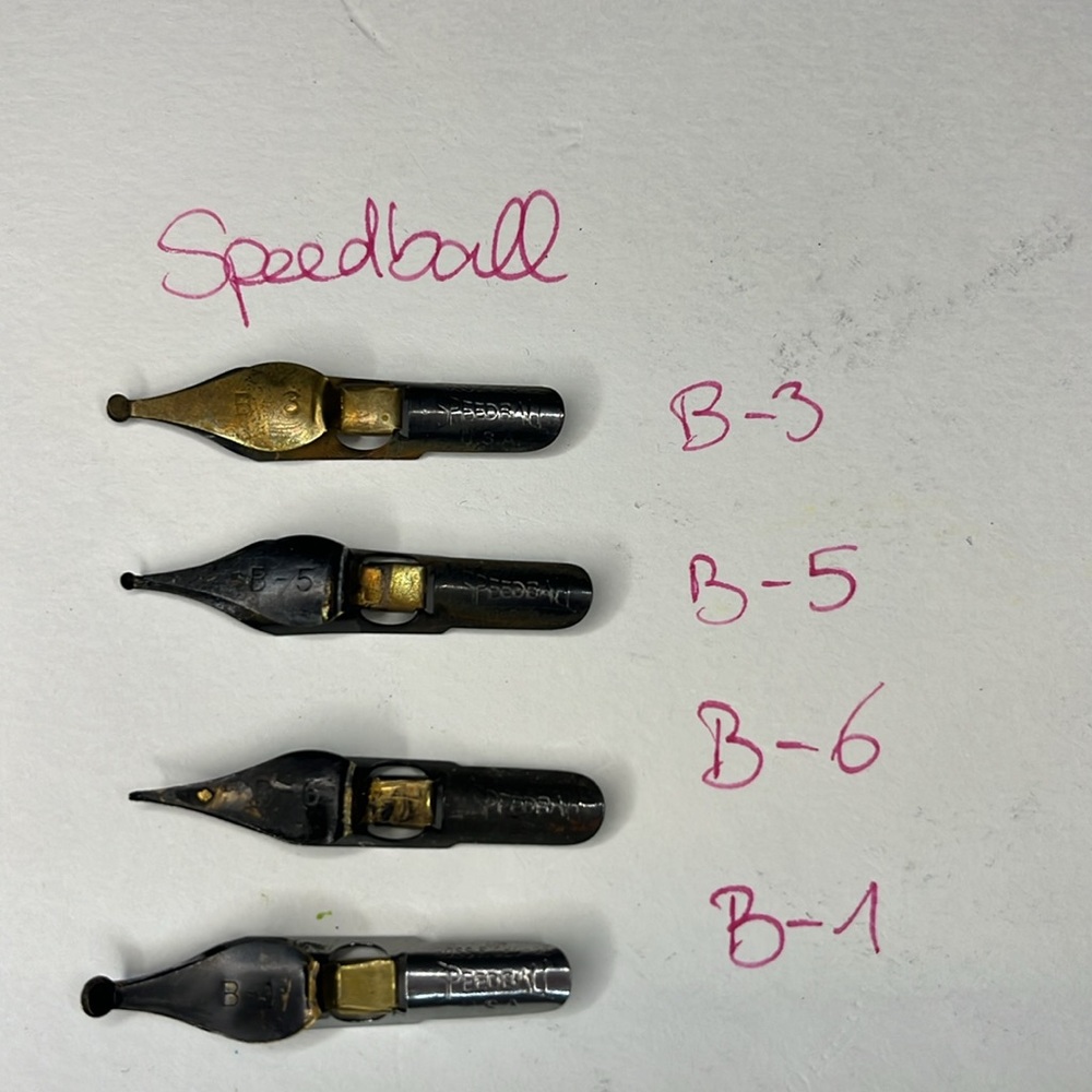 Vintage Speedball tips for fountain pens B
